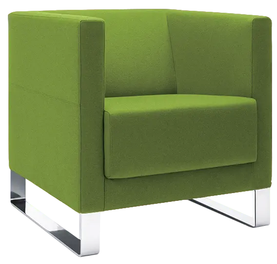 VELA - 1V, křeslo, koženka SL 23 - koženka hráškově zelená